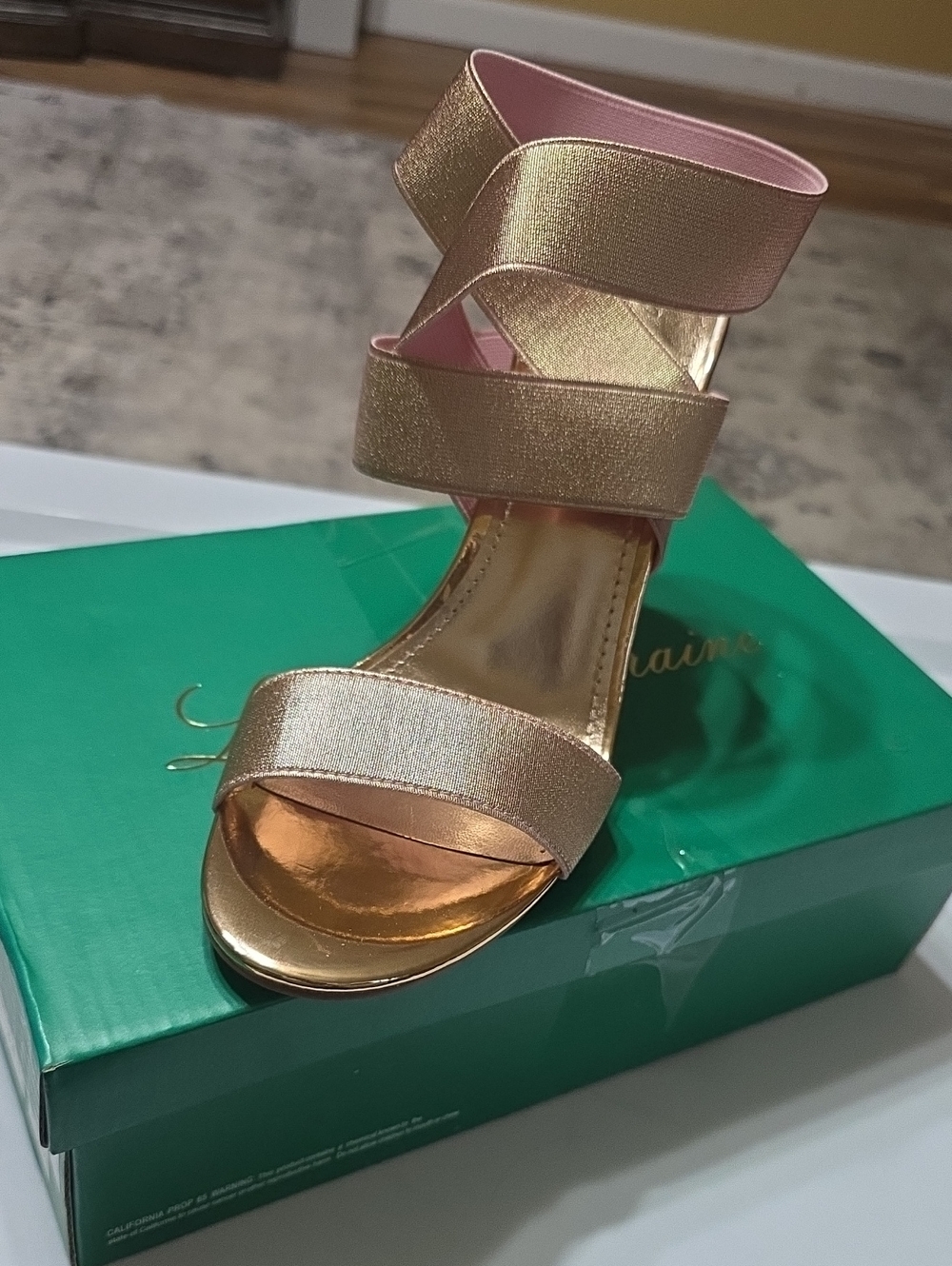 Lauren Lorraine Rose Gold Strappy High Heel Sandal
